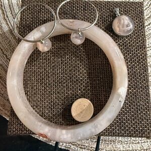 Flower Agate Crystal Stone Jewelry Set